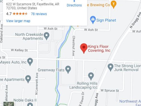 map of King's Floor Covering Inc's location
